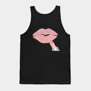 Pink Lipstick Kiss Tank Top